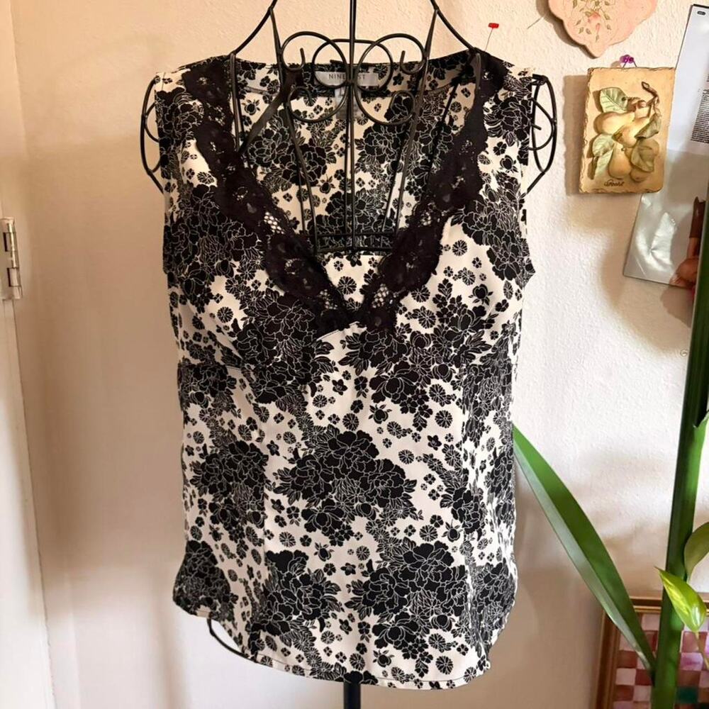 Nine West Vintage Floral Lace Blouse 6